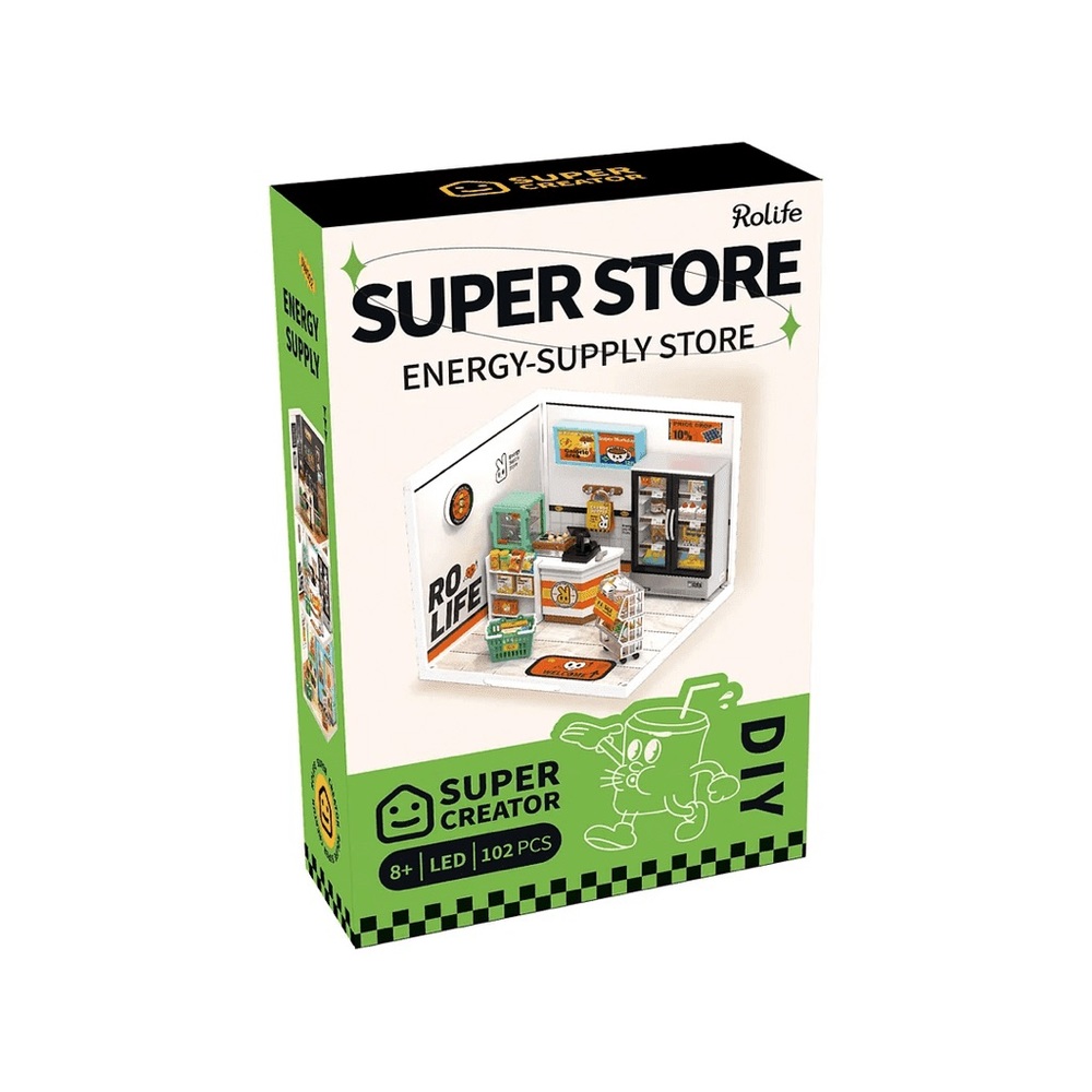 Rolife Super Creator Energy Supply Store Plastic DIY Miniature House Kit